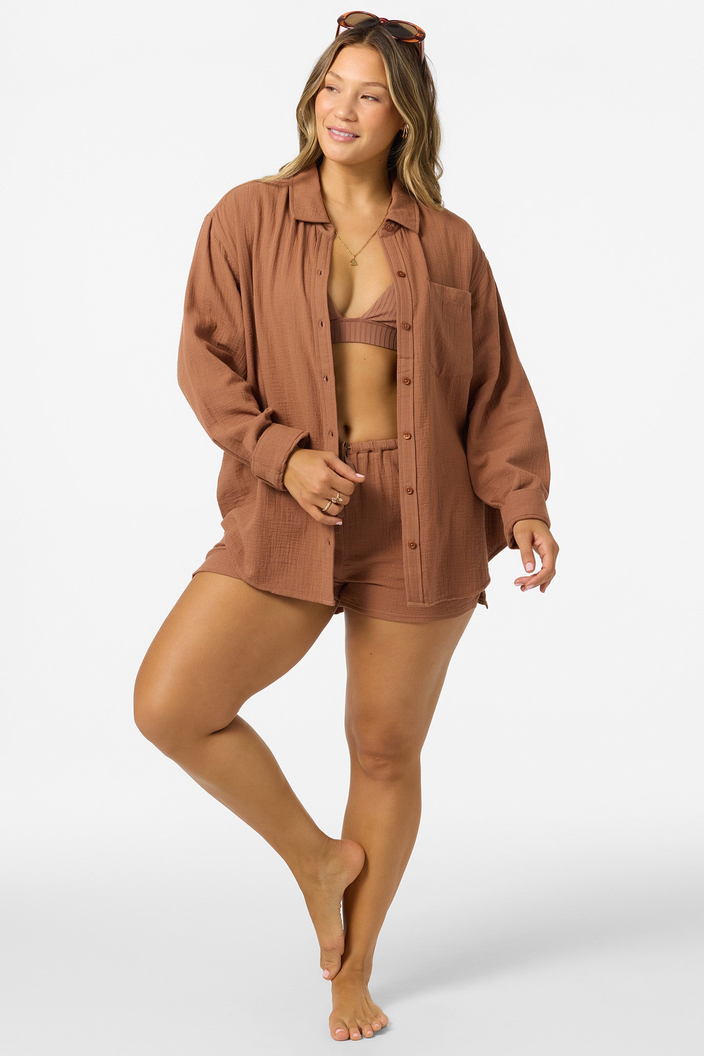 Leni Relaxed Ls Top Shirt Long Sleeve Top - Carob Brown | O'Neill