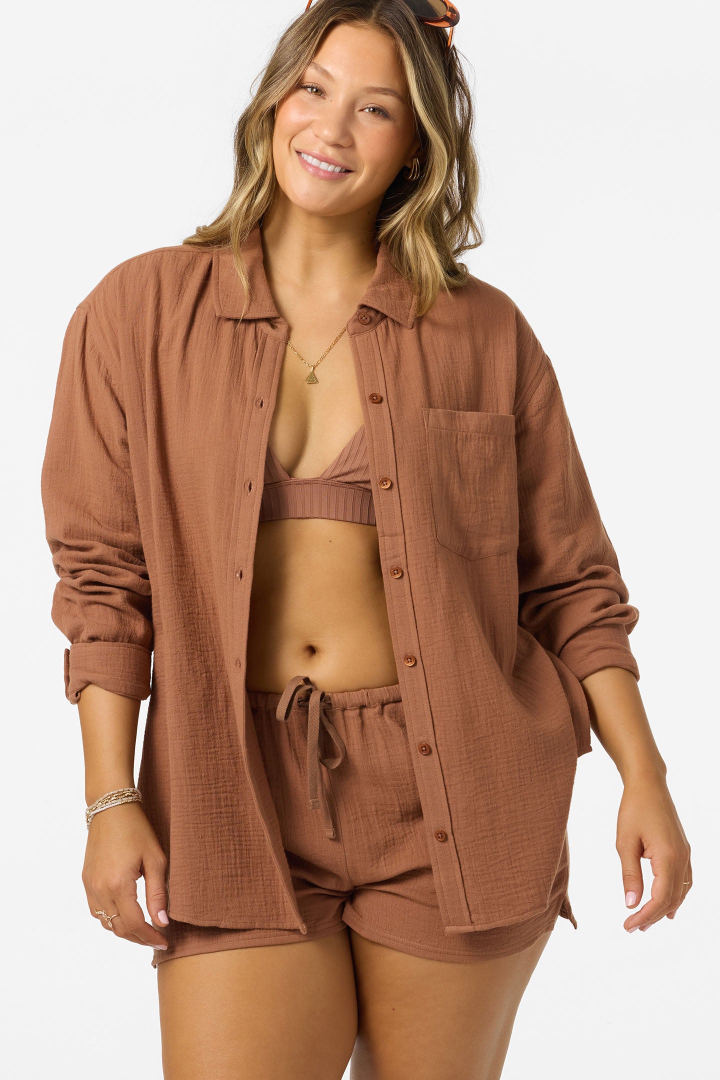 Leni Relaxed Ls Top Shirt Long Sleeve Top - Carob Brown | O'Neill