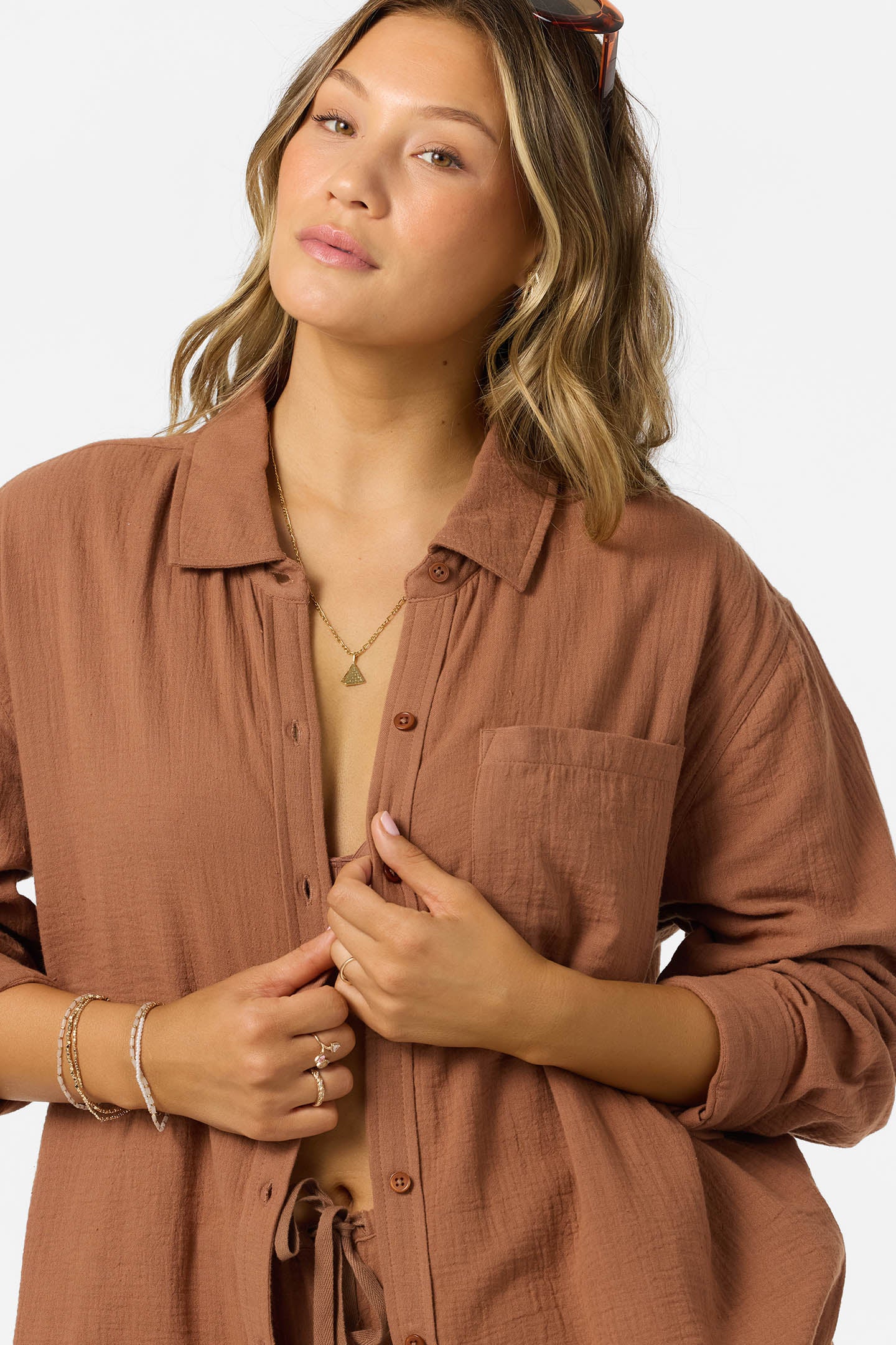 Leni Relaxed Ls Top Shirt Long Sleeve Top - Carob Brown | O'Neill