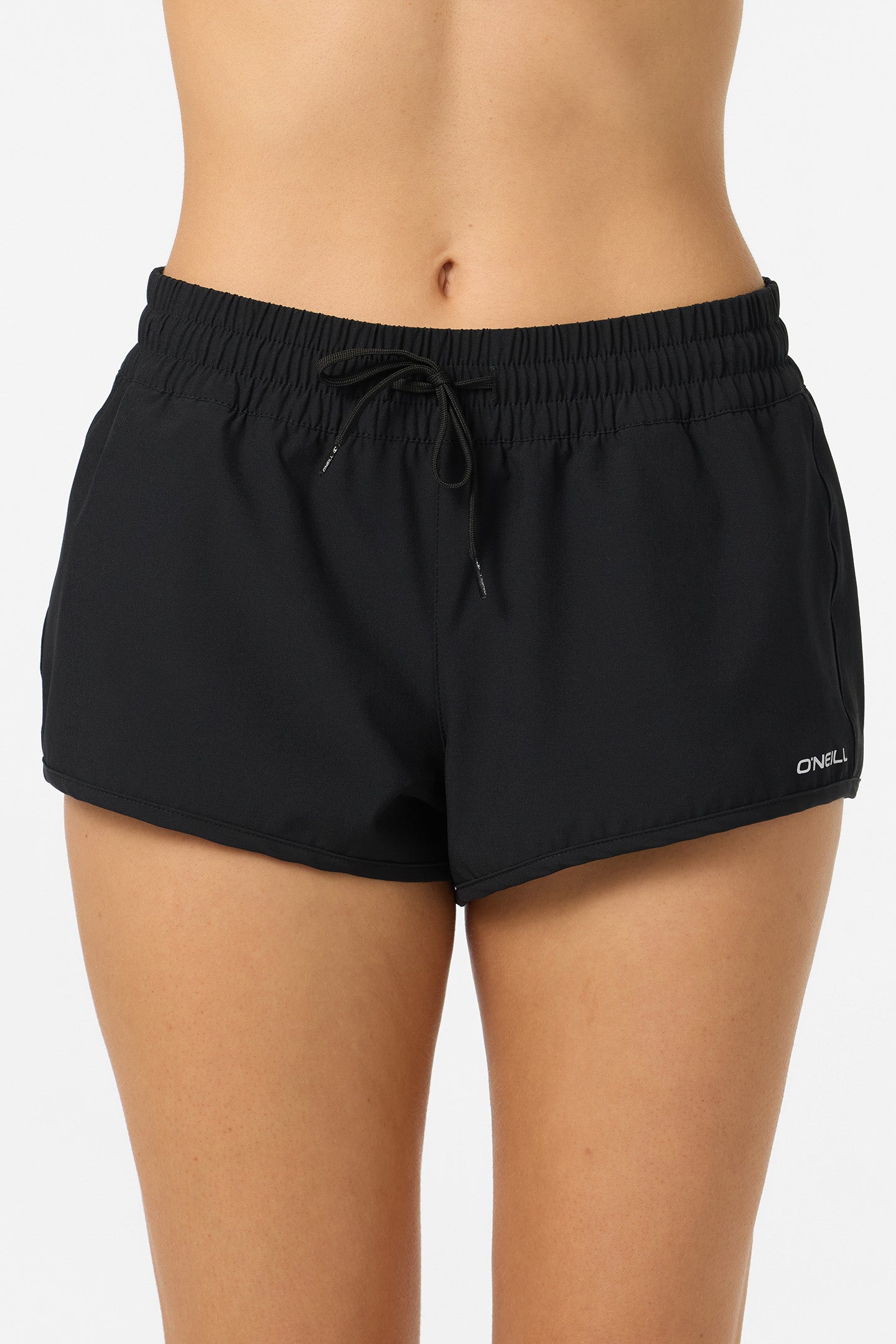 Saltwater Solids Balboa 2" Elastic Boardshorts - Check w/ Morgan - Black | O'Neill