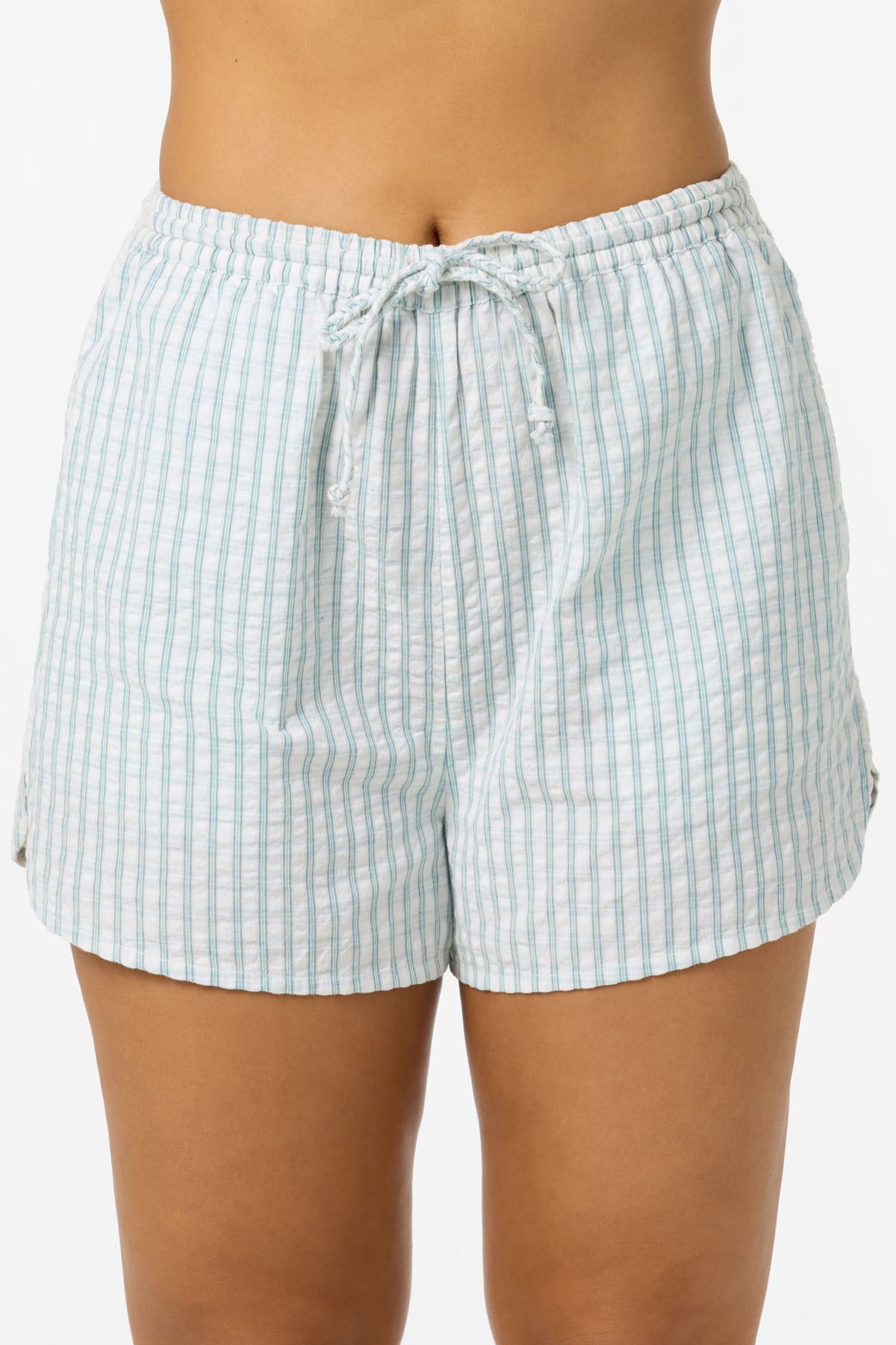Millie Seersucker Beach Shorts - Winter White | O