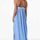 Saltwater Solids Sai Maxi Cover-Up Dress - Blue Glass | O'Neill