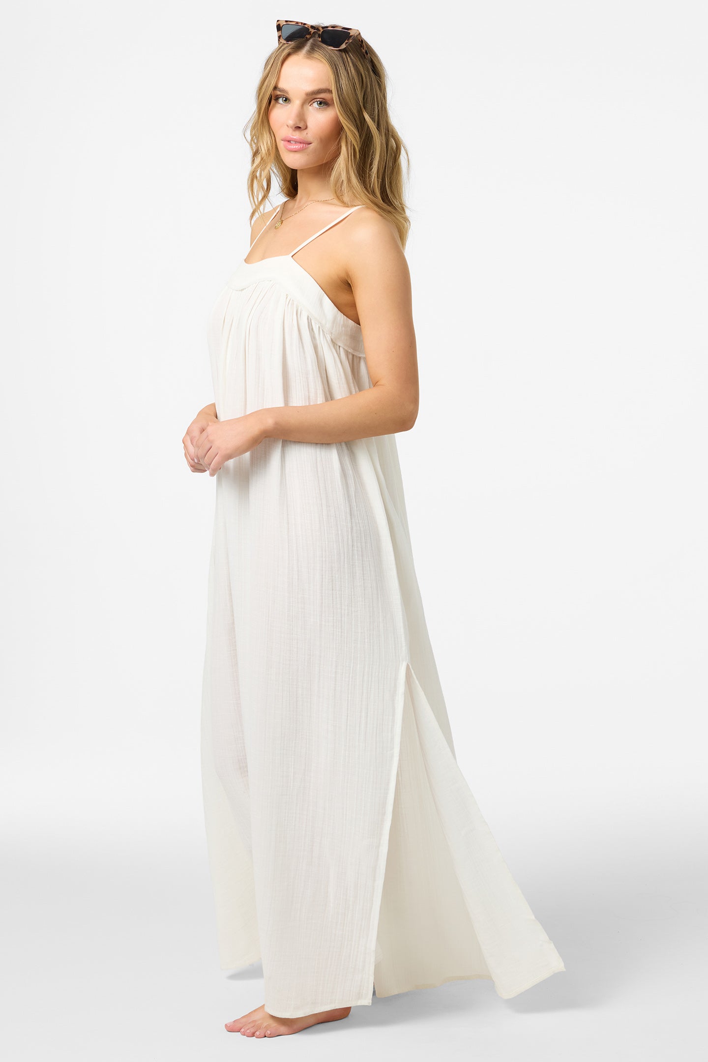 O'Neill Women's Saltwater Solids Sai Maxi Cover-Up Dress in White, Size XL O'Neill Women's Saltwater Solids Sai Maxi Cover-Up Dress in White, Size XL