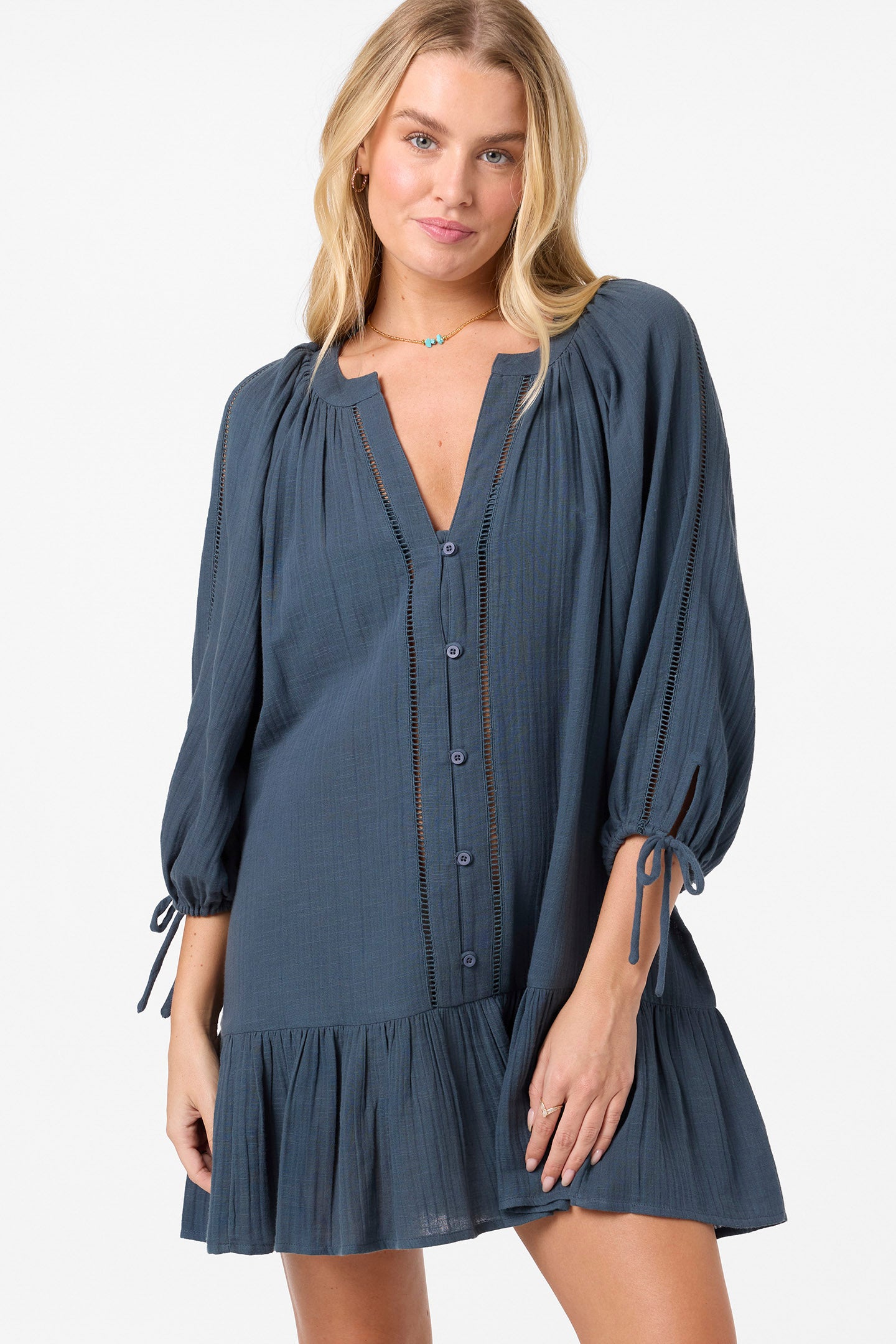 O'Neill Women's Lou Mini Cover-Up Dress in Slate, Size XS