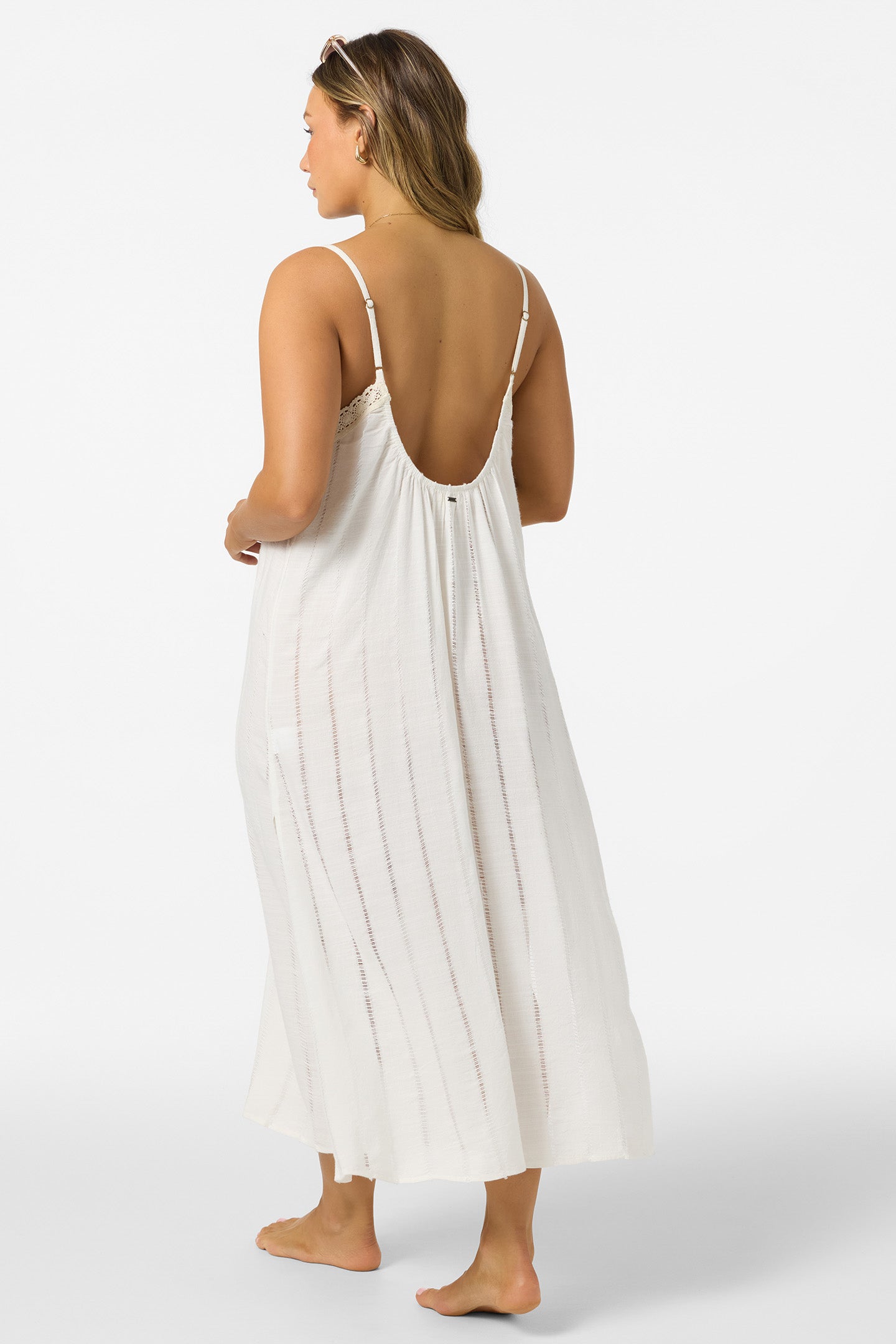 midi cover up dress O'Neill Women's Addison Midi Cover-Up Dress in Vanilla, Size Medium, Viscose