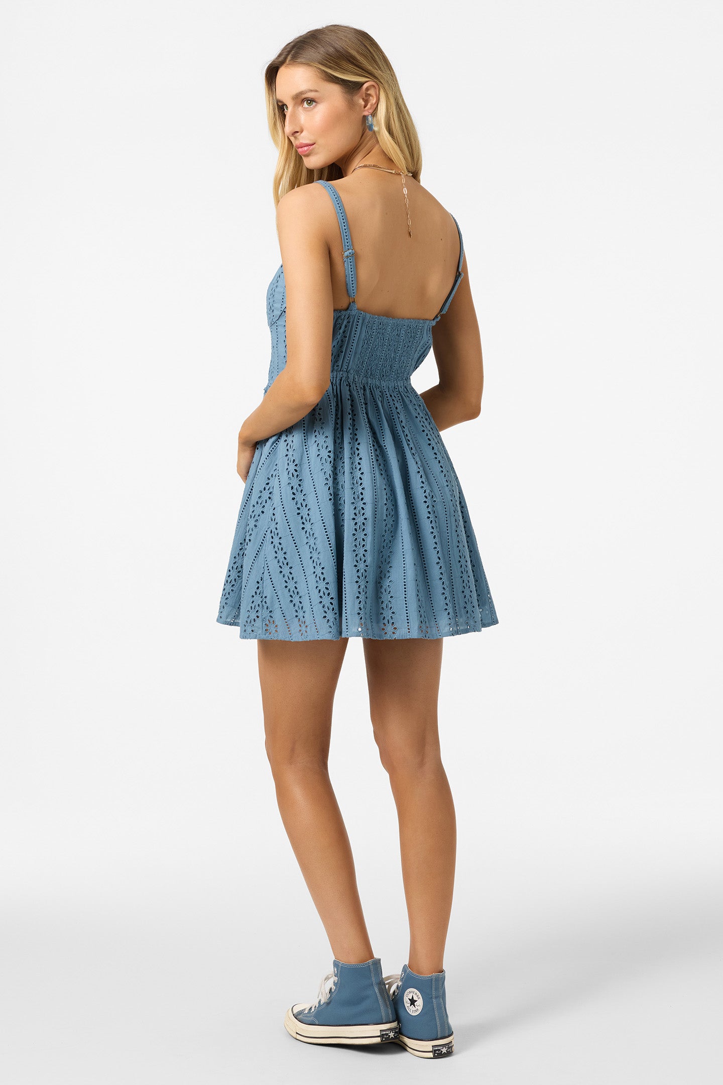 【新品未使用】RIM.ARK Tailored mini dress Camden Embroidered Mini Dress Short Dress - Provincial Blue | O'Neill