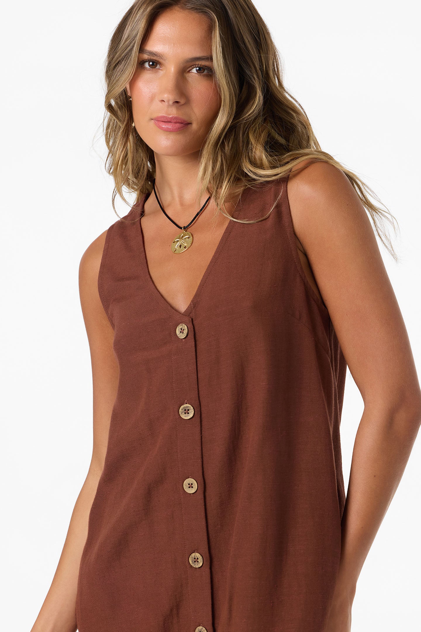 knee length dresses for ladies Sanders Mini Dress Short Dress - Coconut Brown
