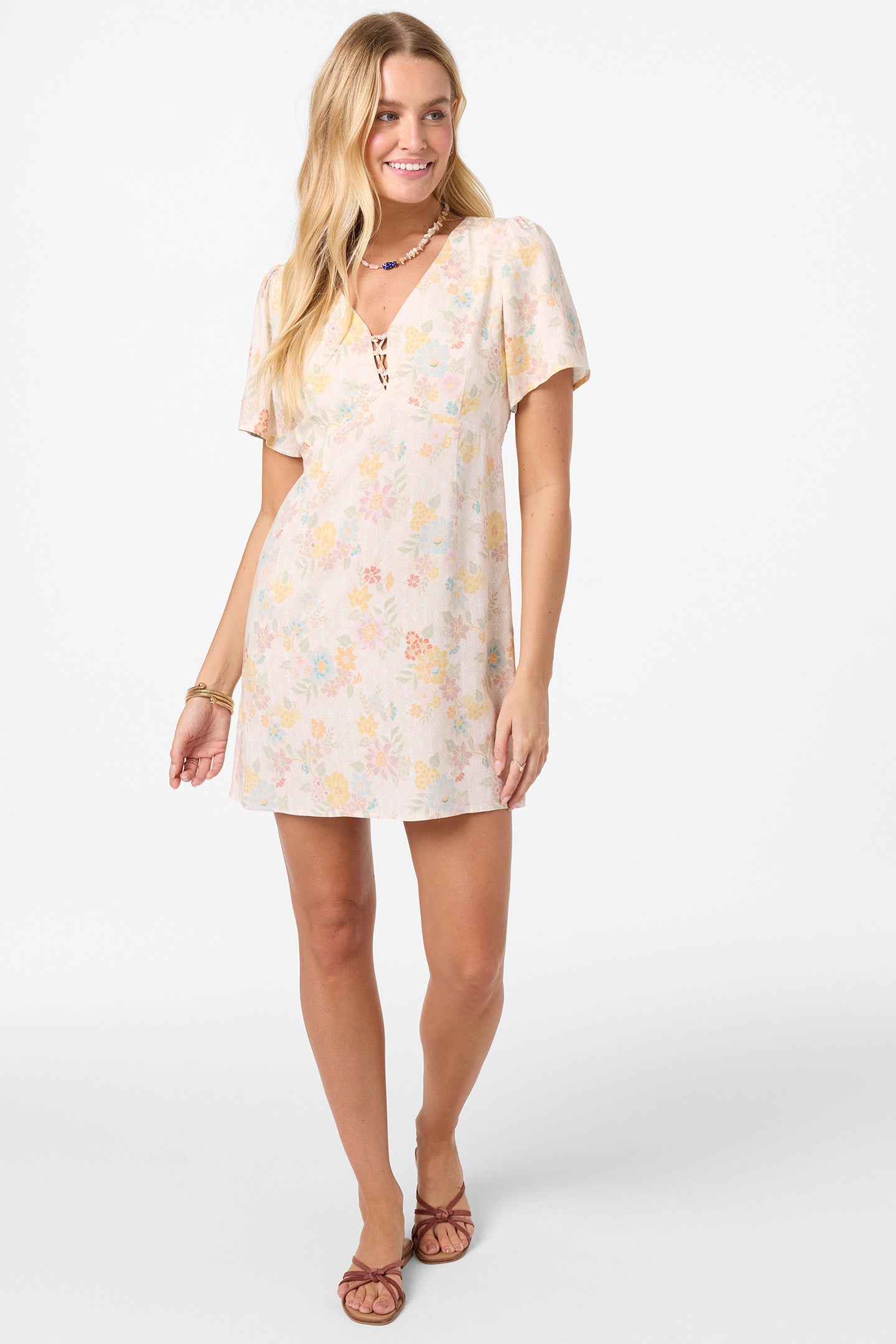 robin mini dress O'Neill Women's Robin Floral Mini Dress in Tapioca, Size XS, Viscose