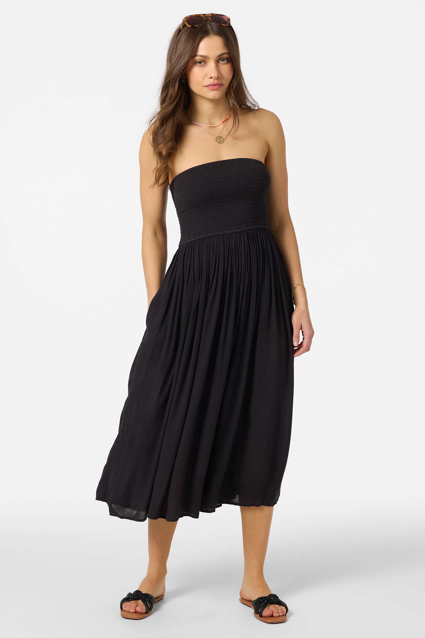 midi dress for women black O'Neill Women's Piper Midi Dress, Black / M