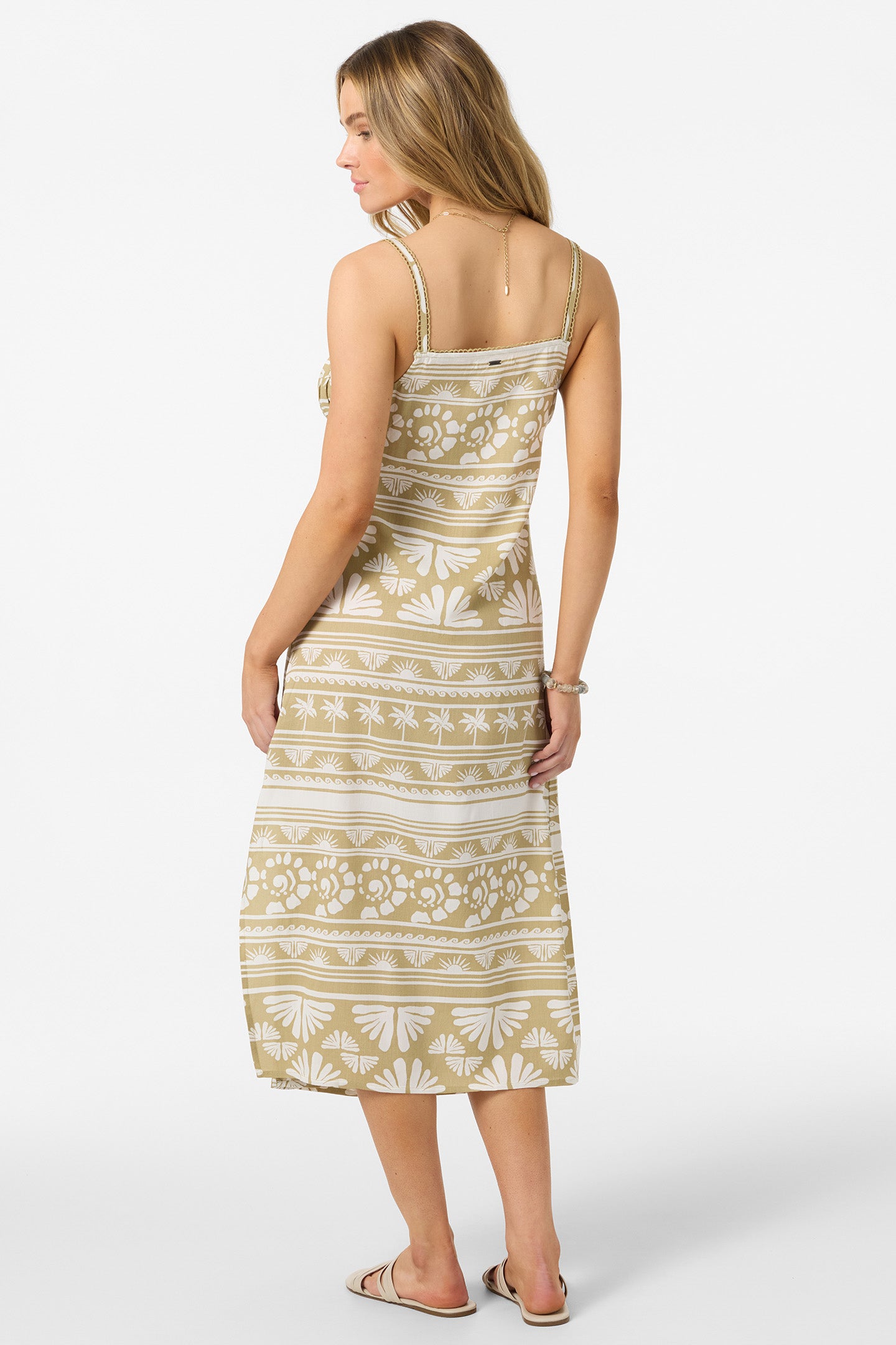 twill midi dress O'Neill Women's Wiley Abstract Dress Midi Dress in Twill, Size Medium, Viscose