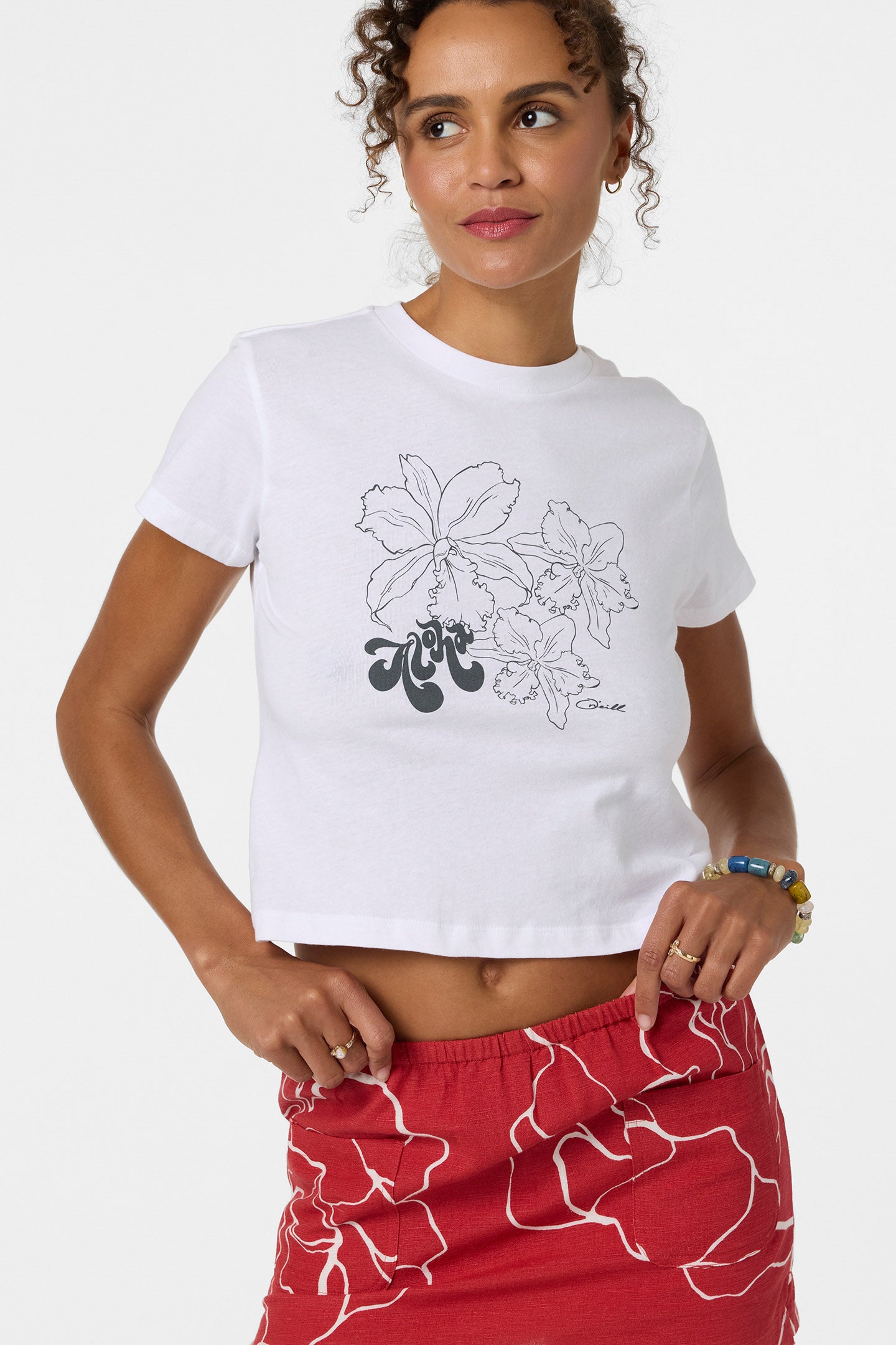 Ariah Hawaii Fitted Tee - White | O'Neill