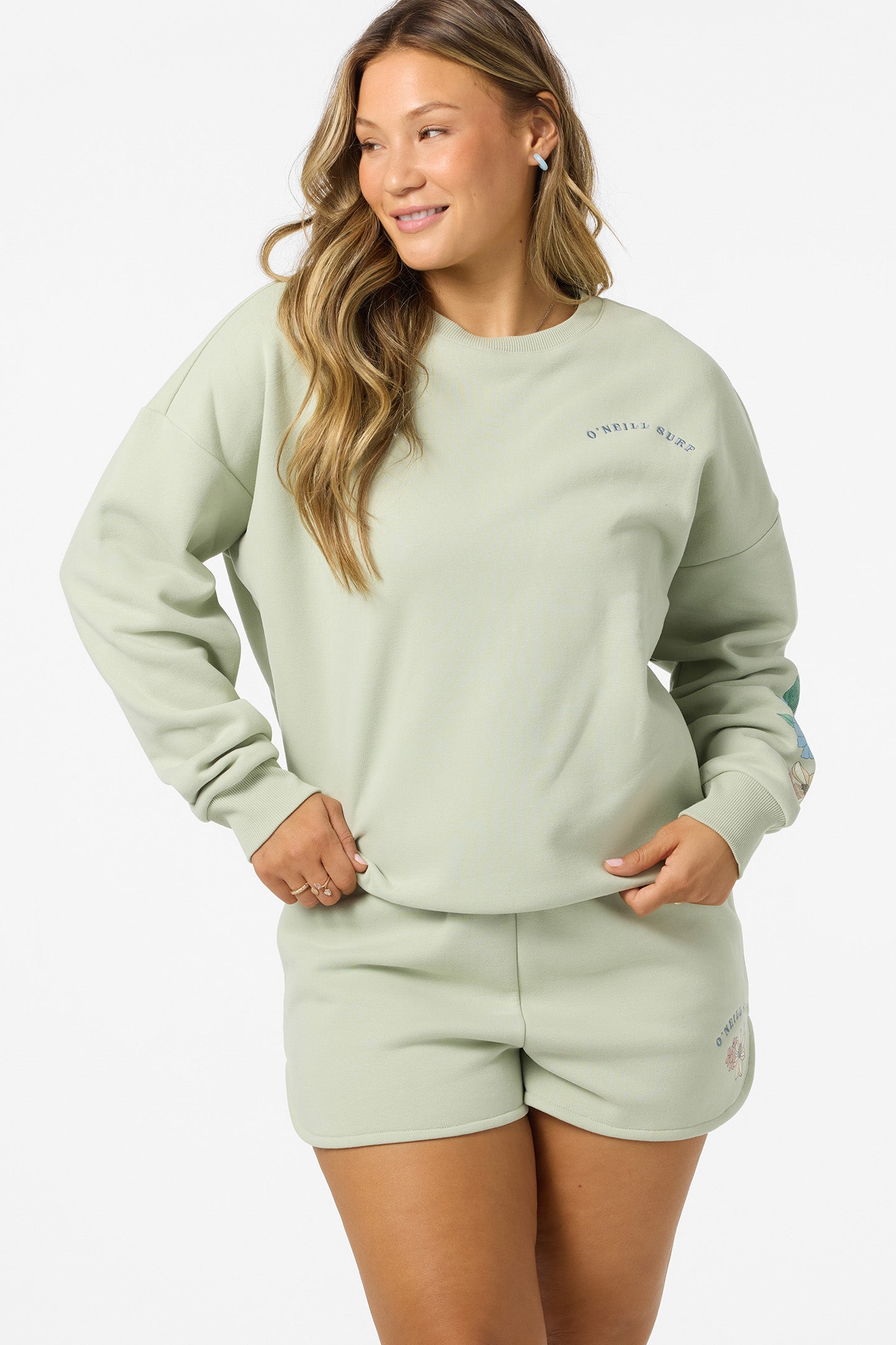 Petal Oversized Crew Crew Neck Fleece - Desert Sage | O'Neill