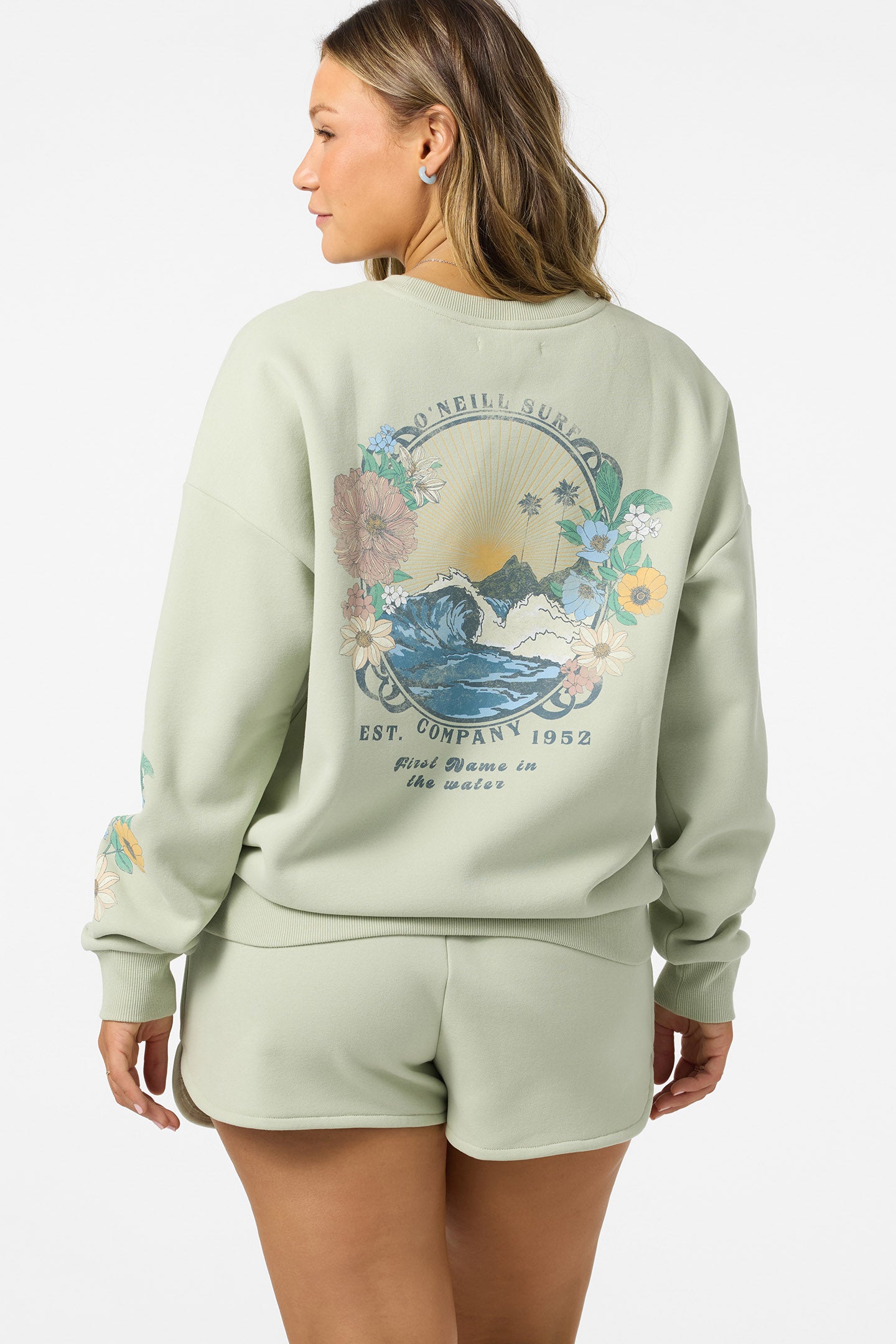 Petal Oversized Crew Crew Neck Fleece - Desert Sage | O'Neill