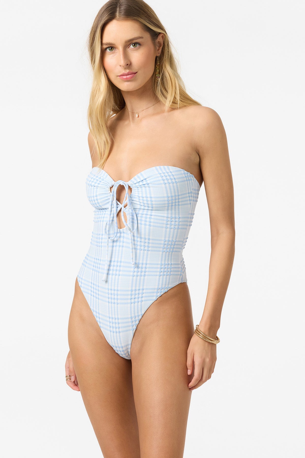 Catamaran Plaid Poolside One-Piece - Azurine | O