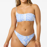 Surf Abstract Seal Beach One Shoulder Bandeau Top