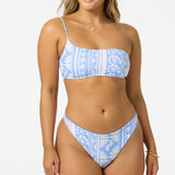 Surf Abstract Seal Beach One Shoulder Bandeau Top