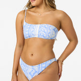 Surf Abstract Seal Beach One Shoulder Bandeau Top