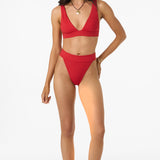 Shorebreak Rib Cancun Bralette Top - Lifeguard Red | O'Neill