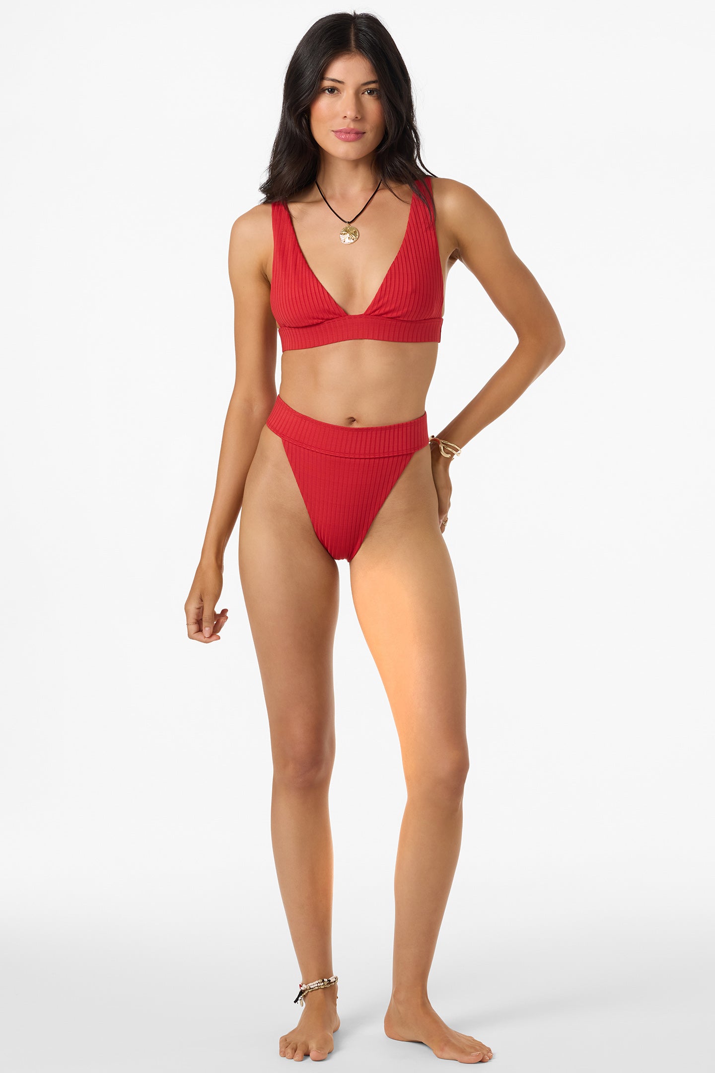 Shorebreak Rib Cancun Bralette Top - Lifeguard Red | O'Neill
