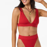 Shorebreak Rib Cancun Bralette Top - Lifeguard Red | O'Neill