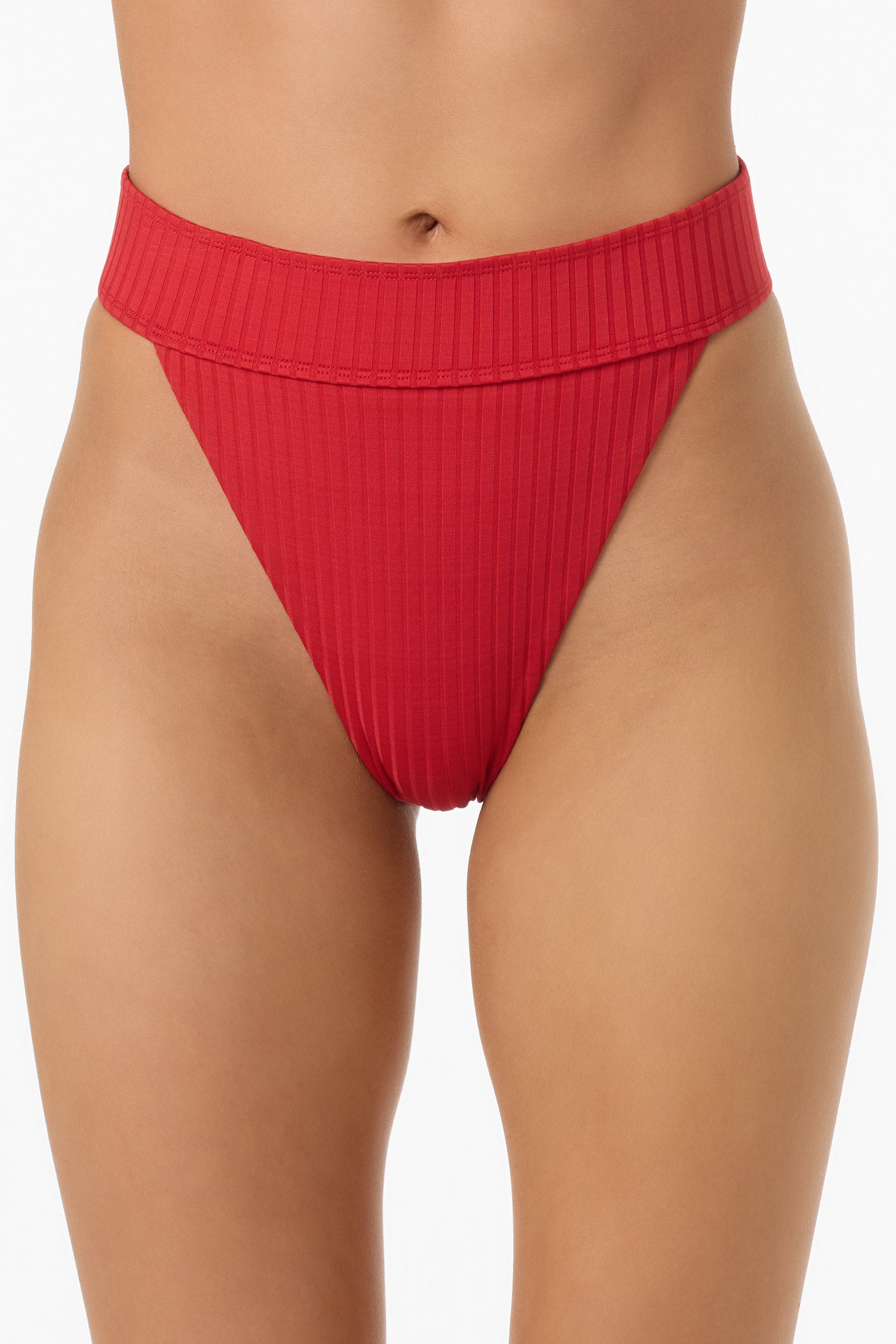 Shorebreak Rib Santa Barbara High Rise Cheeky Bottoms - Lifeguard Red | O'Neill