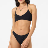 Saltwater Solids Flamenco Cheeky Bottoms - Check w/ Morgan - Black | O'Neill