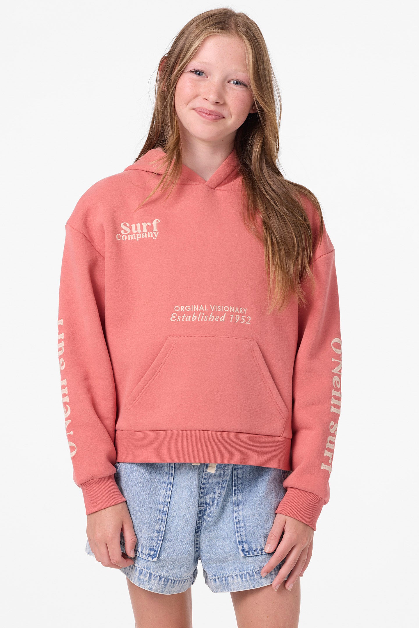 Girl's Asher Hoodie Crew Neck Fleece - Canyon Rose | O'Neill