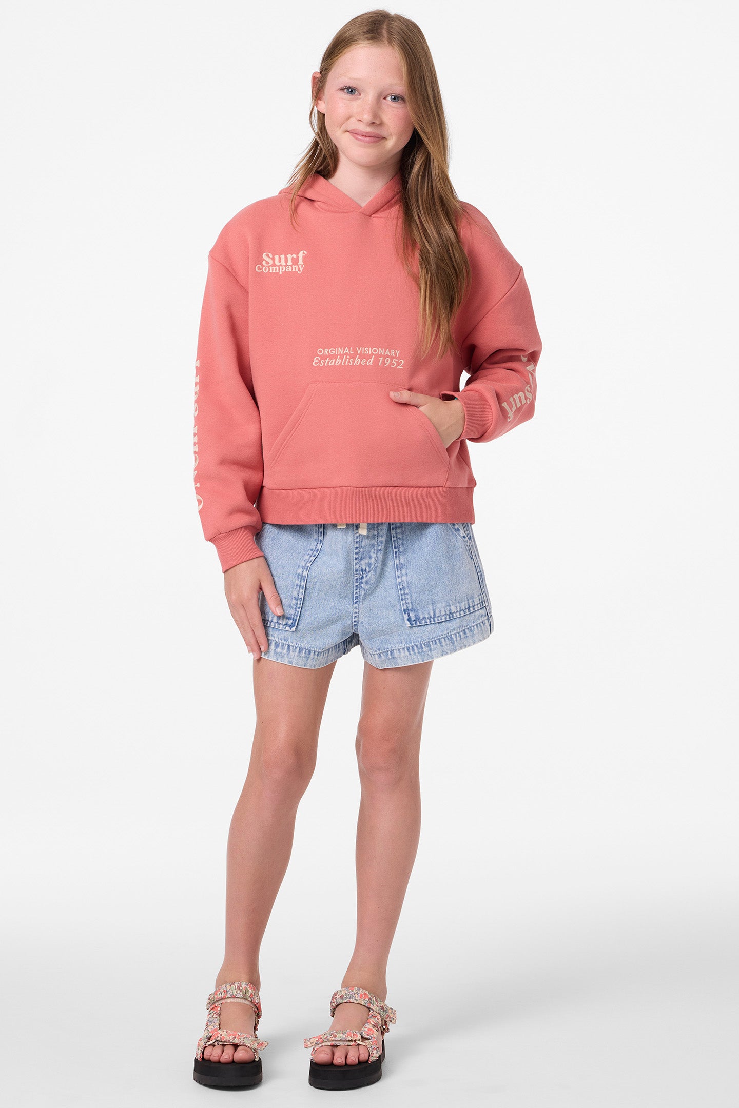 Girl's Asher Hoodie Crew Neck Fleece - Canyon Rose | O'Neill