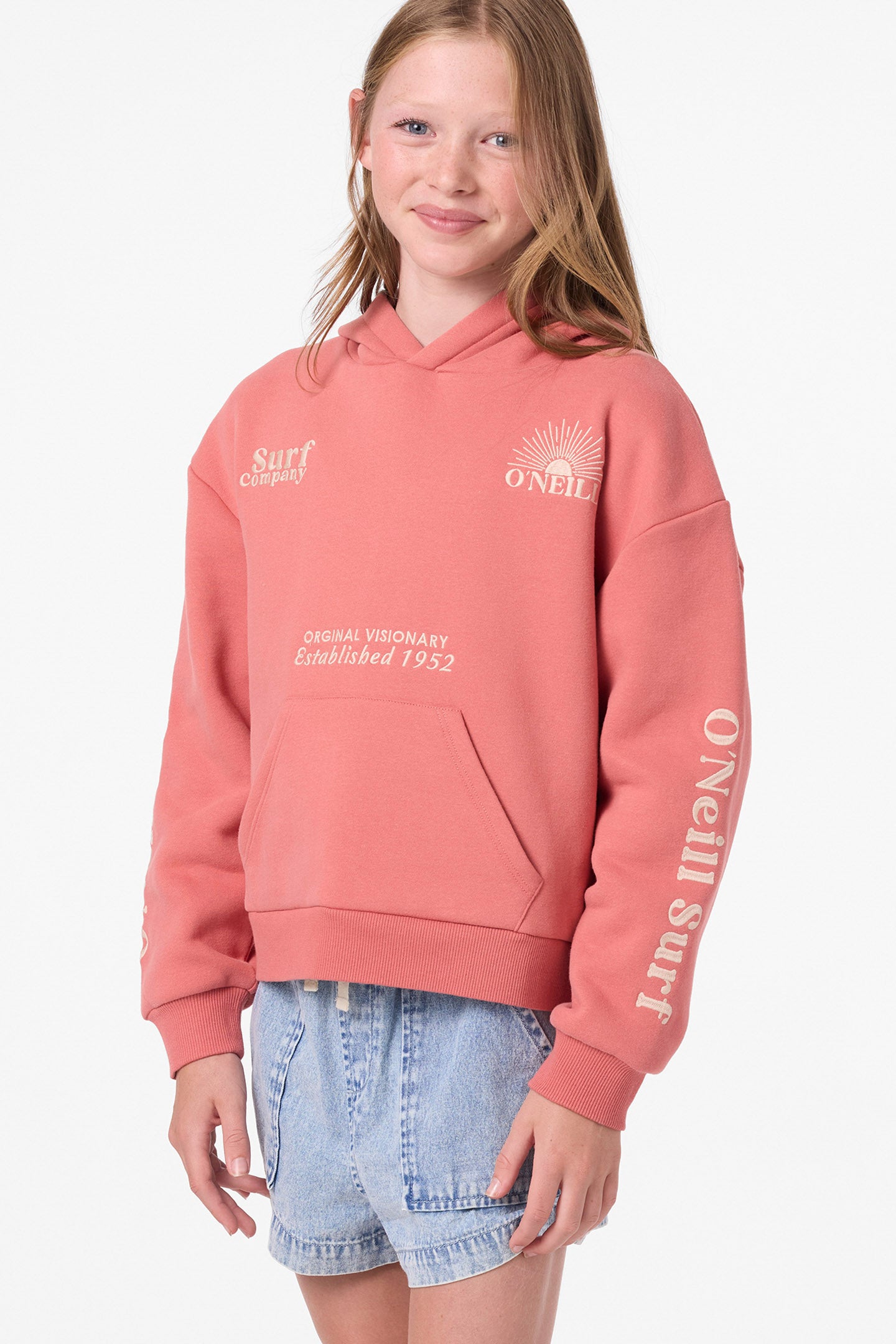 Girl's Asher Hoodie Crew Neck Fleece - Canyon Rose | O'Neill