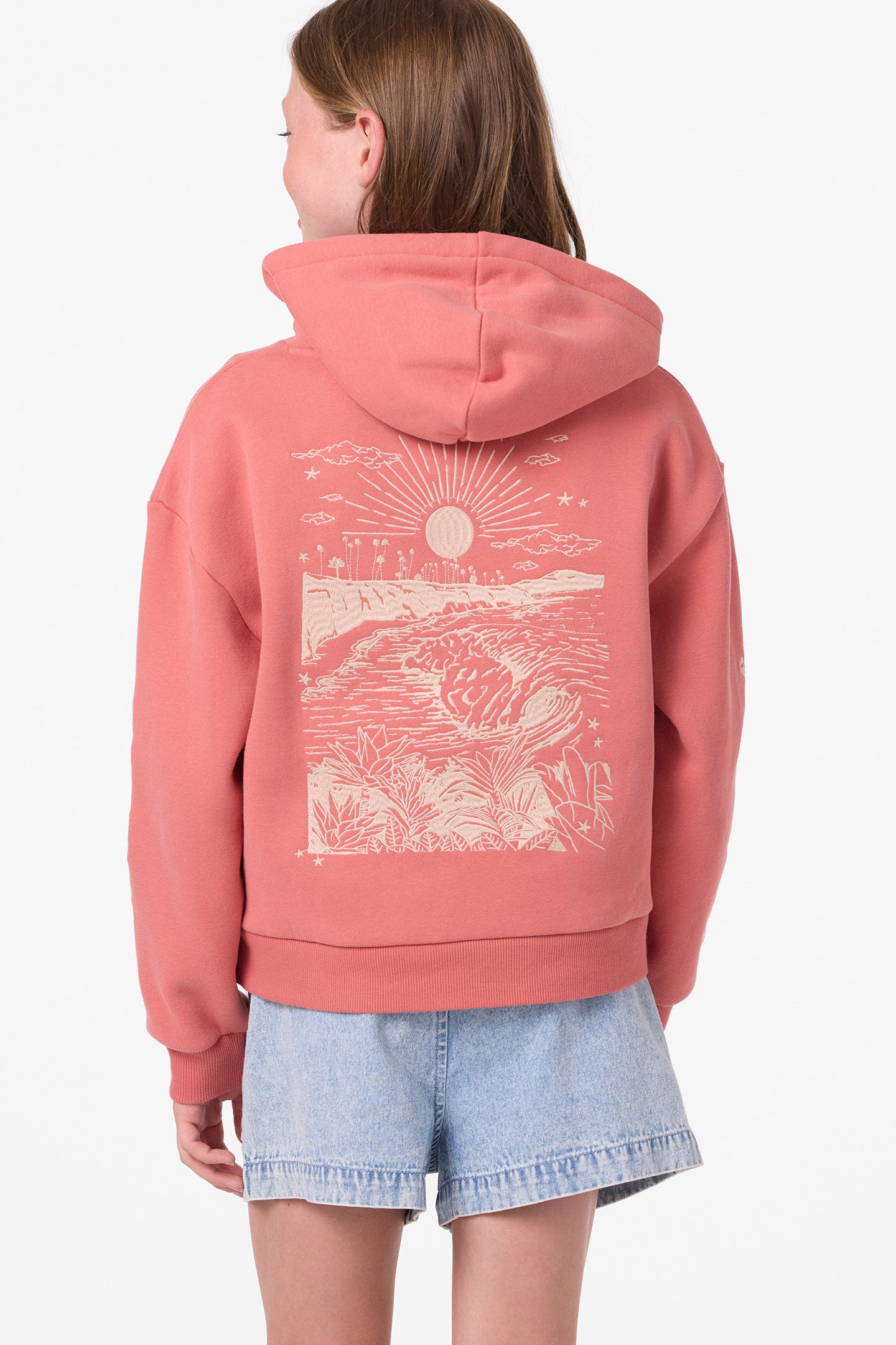 Girl's Asher Hoodie Crew Neck Fleece - Canyon Rose | O'Neill