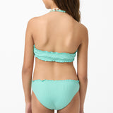 Girl's Shorebreak Rib Ruffle Edge Hi Neck Swim Set
