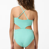 Girl's Shorebreak Rib Knot Front One-Piece - Holiday | O'Neill