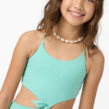 Girl's Shorebreak Rib Knot Front One-Piece - Holiday | O'Neill