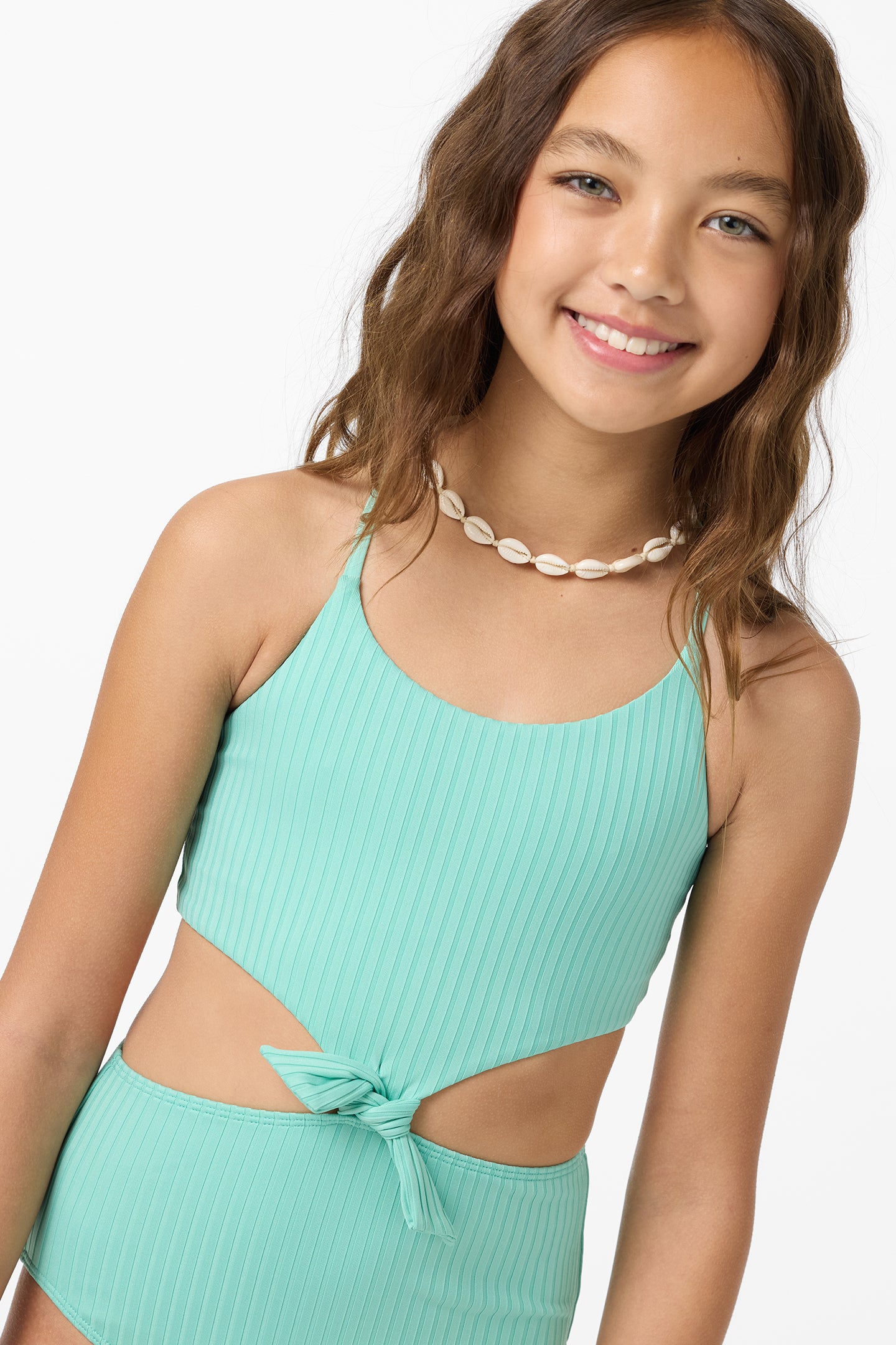 Girl's Shorebreak Rib Knot Front One-Piece - Holiday | O'Neill