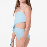 Girl's Shorebreak Rib Knot Front One-Piece