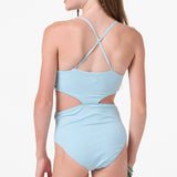 Girl's Shorebreak Rib Knot Front One-Piece