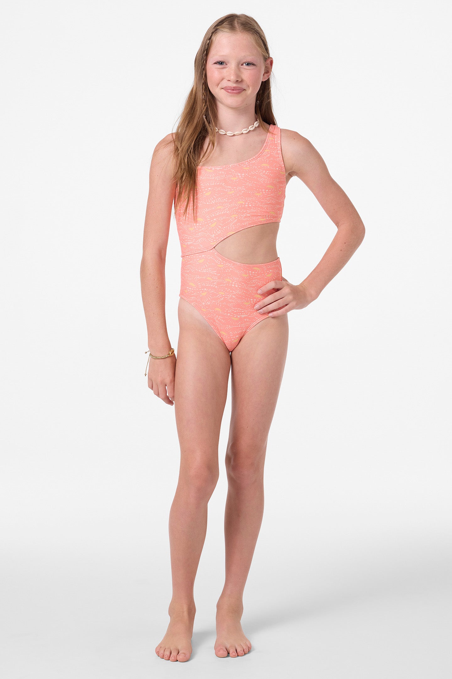 ワンピース soorploom 8y Girl's Sunshine Asymm One-Piece - Fusion Coral | O'Neill