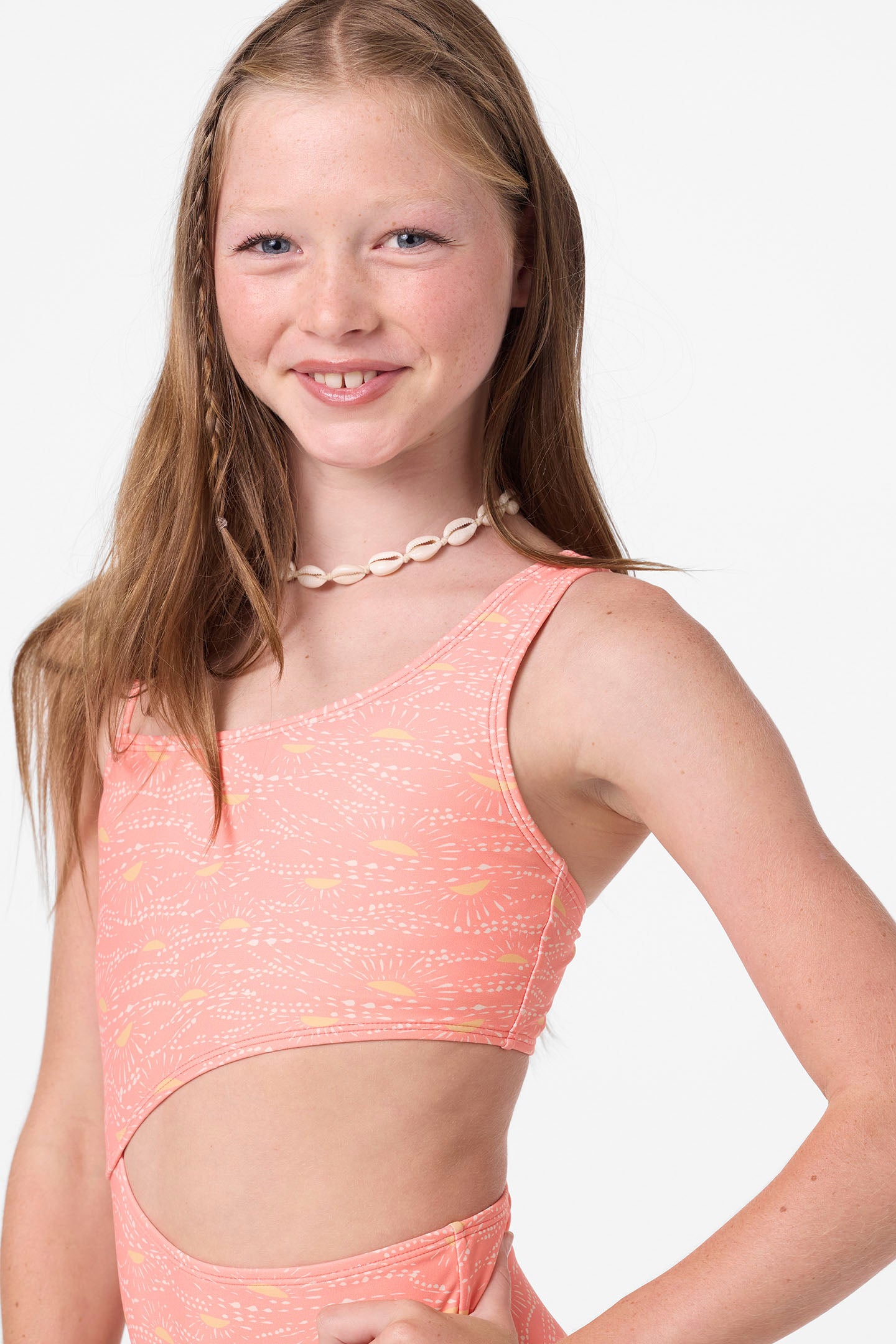 Girl's Sunshine Asymm One-Piece - Fusion Coral | O'Neill