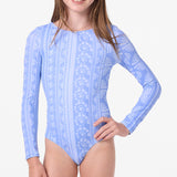 Girl's Surf Abstract Twist Back Surf Suit - Azurine | O'Neill