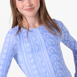 Girl's Surf Abstract Twist Back Surf Suit - Azurine | O'Neill