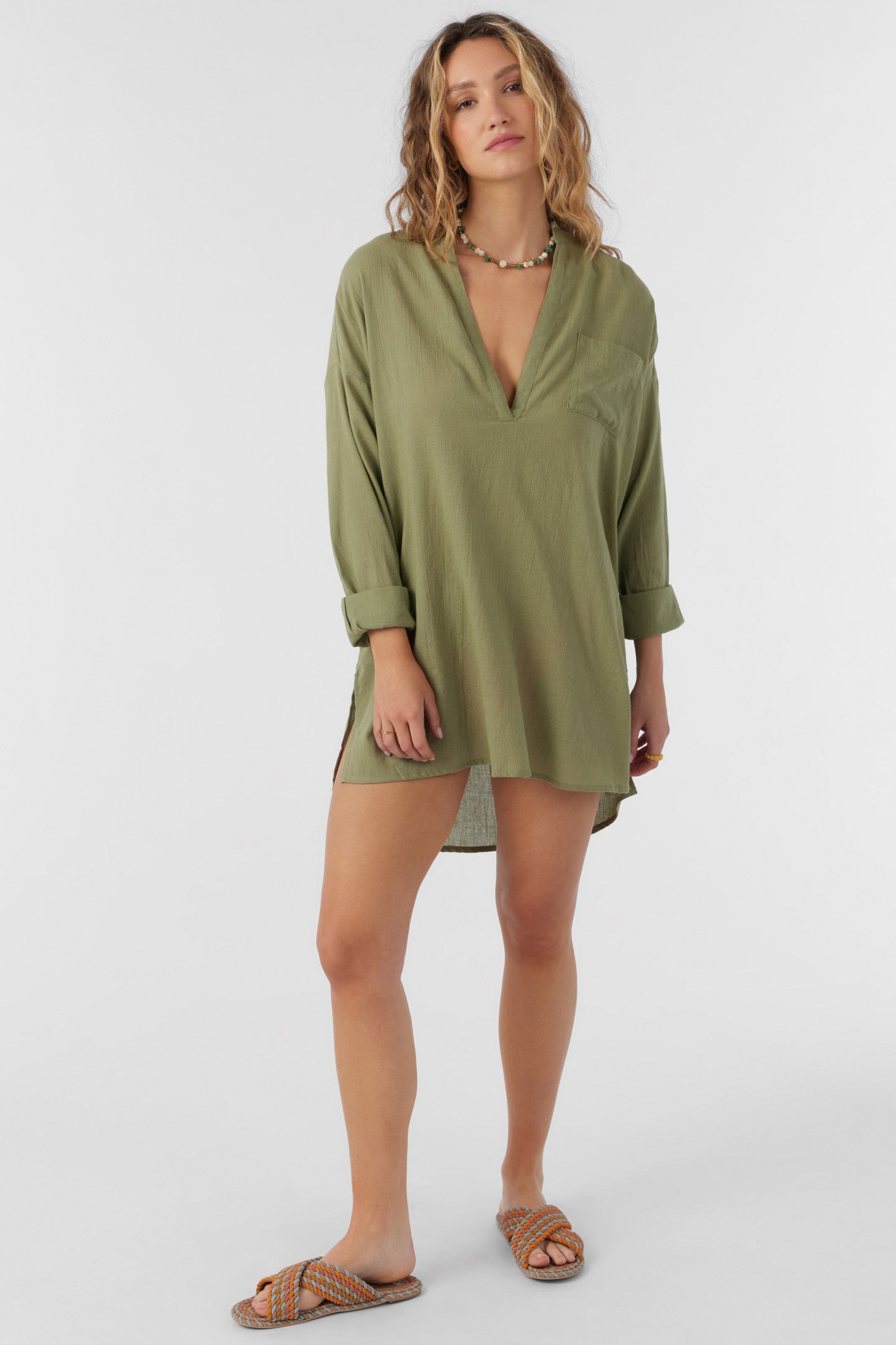 SALTWATER SOLIDS BELIZIN COVER-UP TUNIC