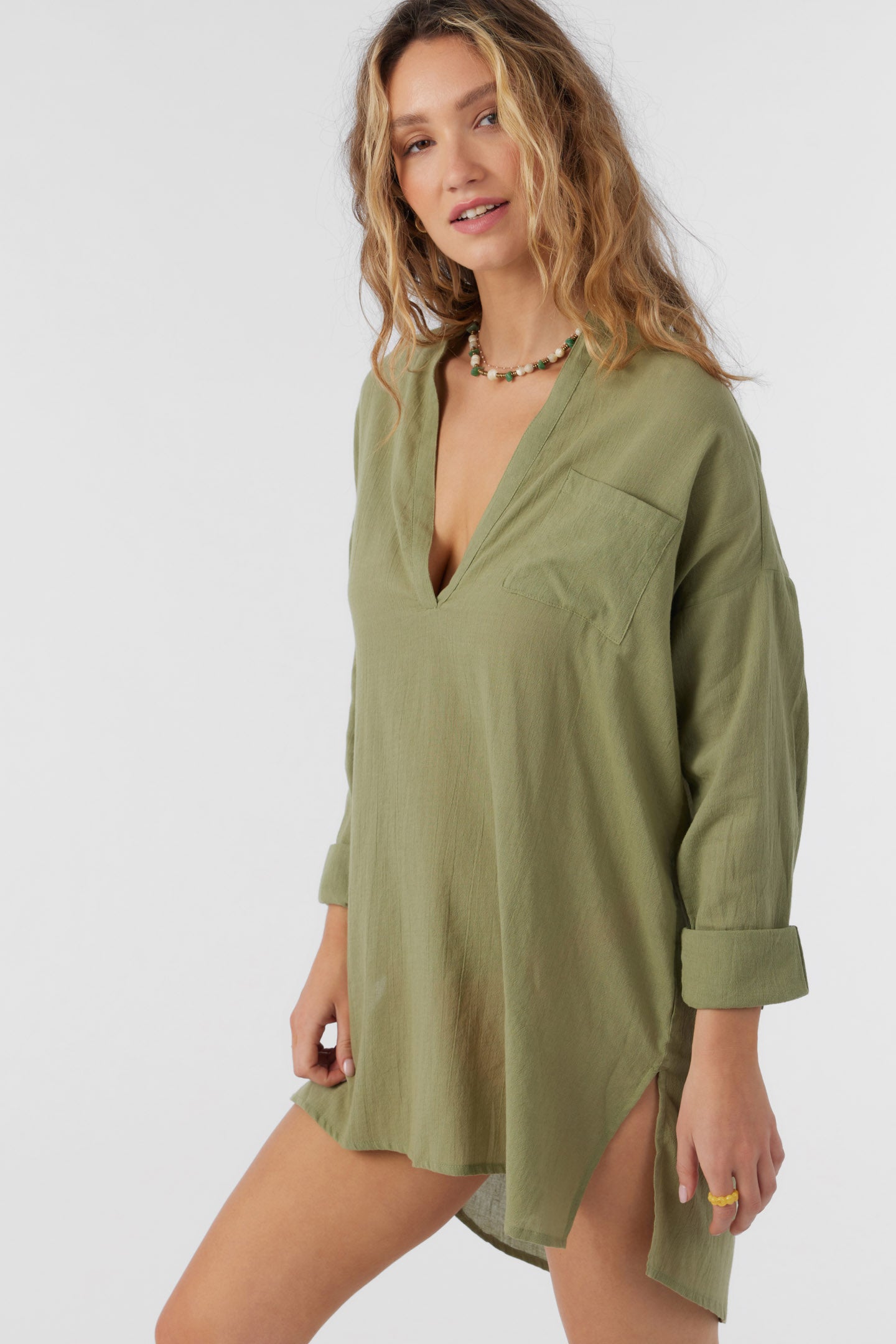 SALTWATER SOLIDS BELIZIN COVER-UP TUNIC