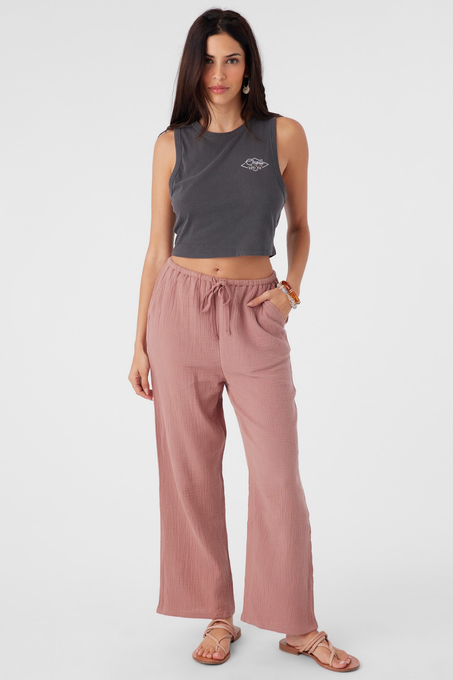 BRENDA CRINKLE DOUBLE GAUZE BEACH PANTS