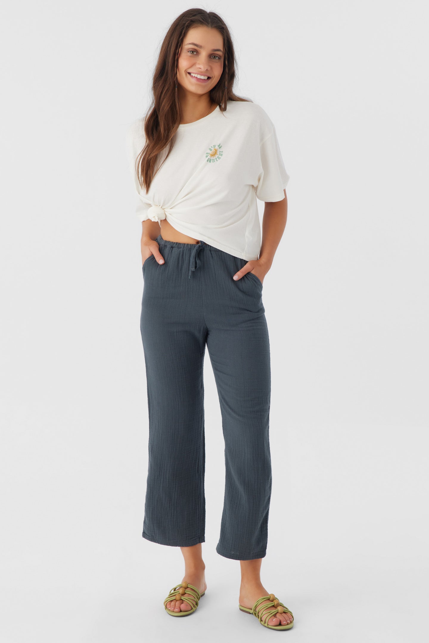 BRENDA CRINKLE DOUBLE GAUZE BEACH PANTS