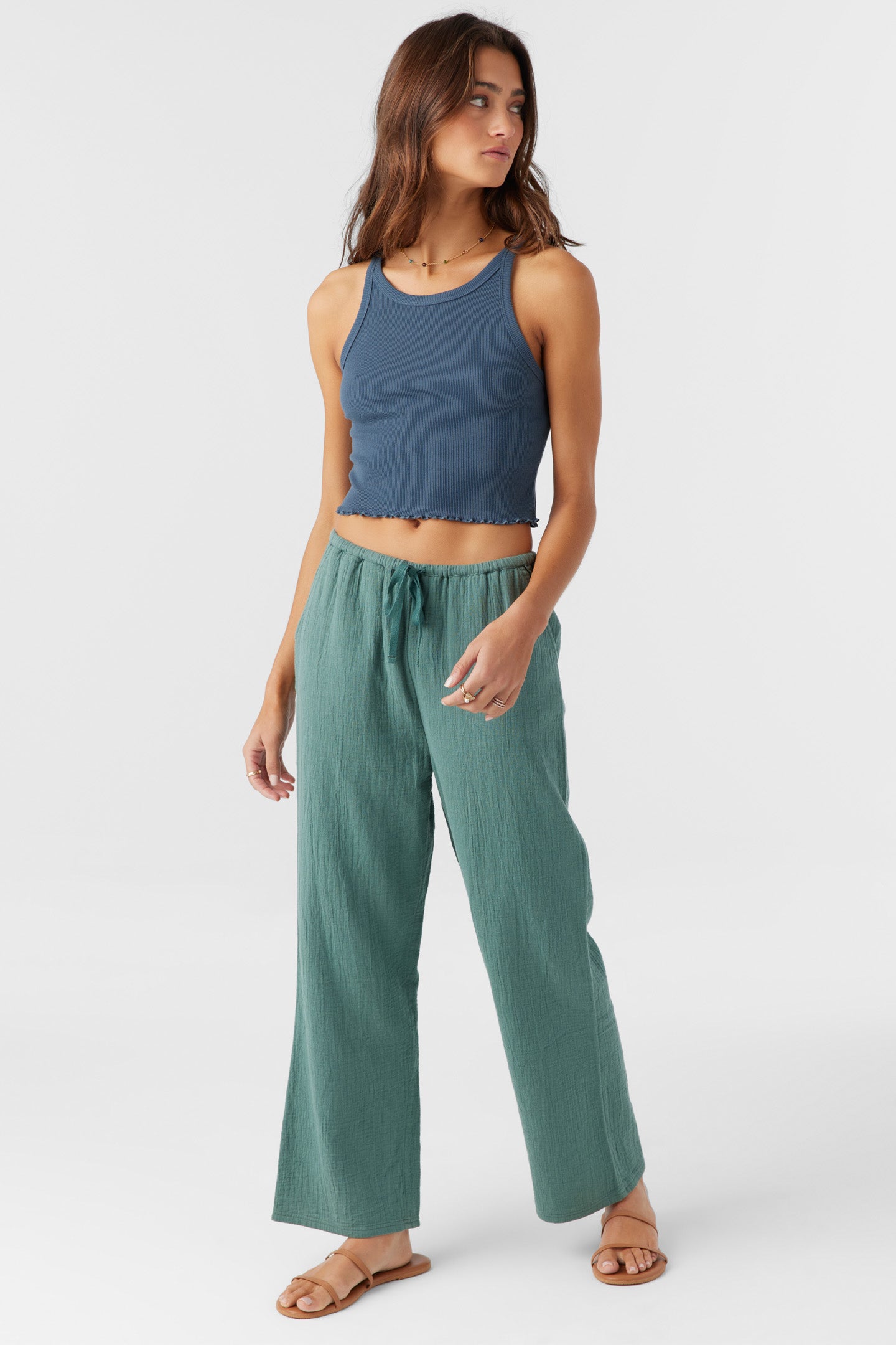 BRENDA CRINKLE DOUBLE GAUZE BEACH PANTS