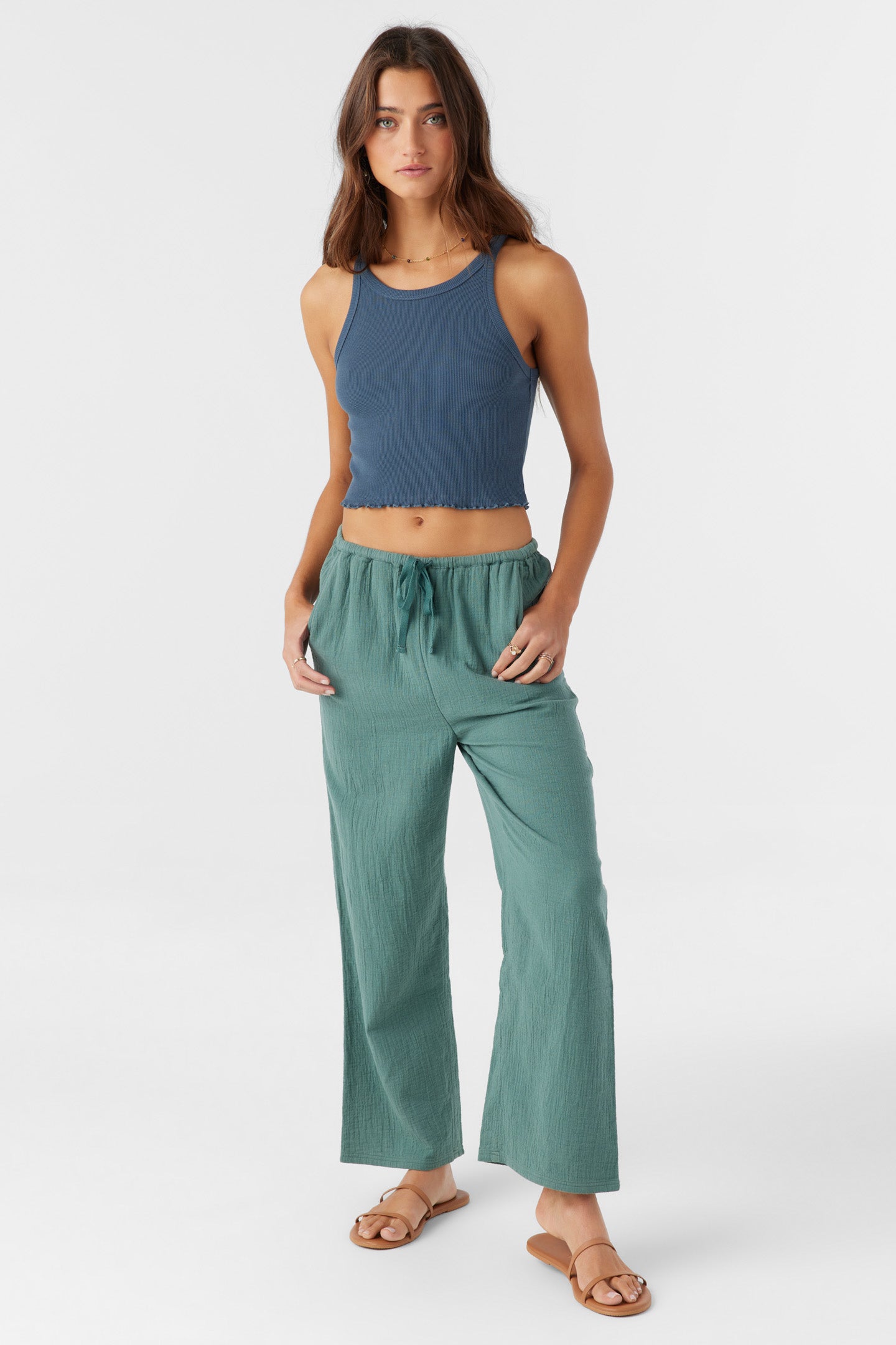 BRENDA CRINKLE DOUBLE GAUZE BEACH PANTS