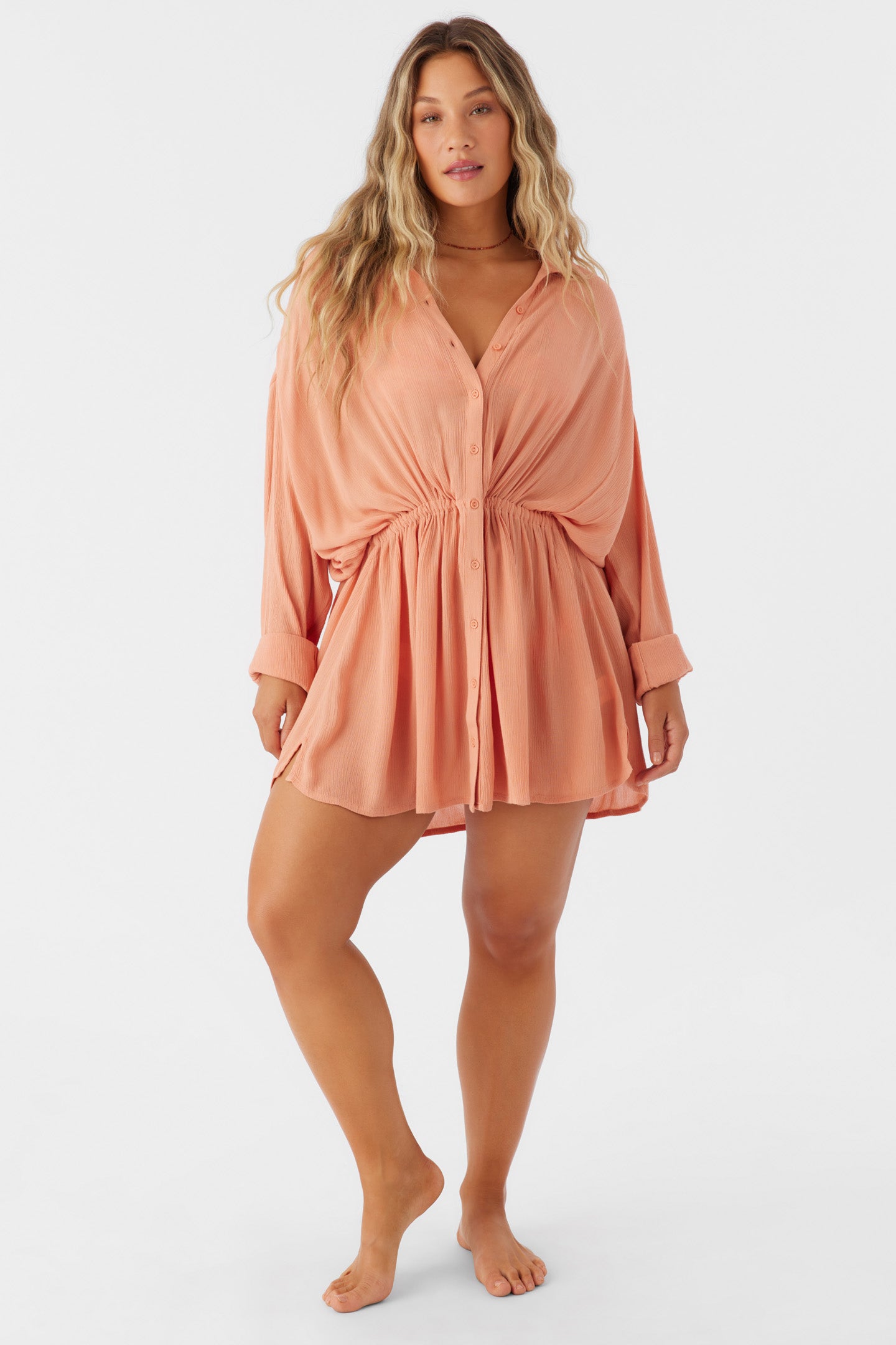 SALTWATER SOLIDS CAMI SWIM COVER-UP