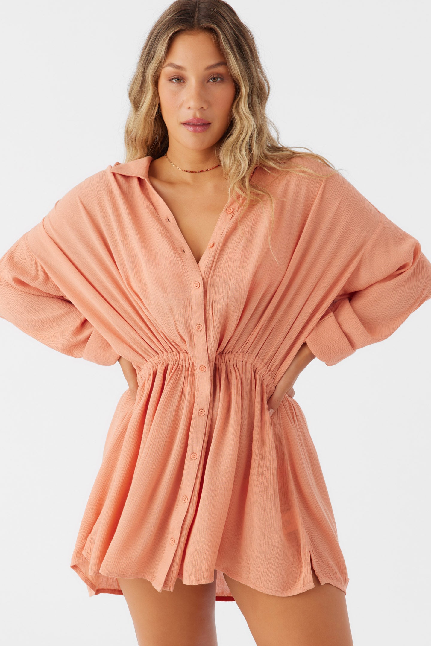 SALTWATER SOLIDS CAMI SWIM COVER-UP