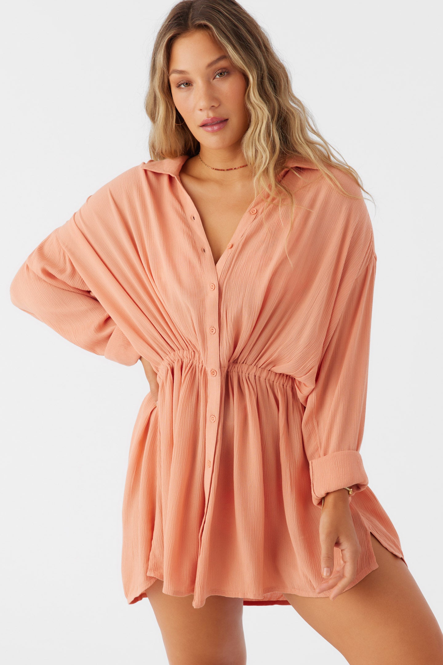 SALTWATER SOLIDS CAMI SWIM COVER-UP