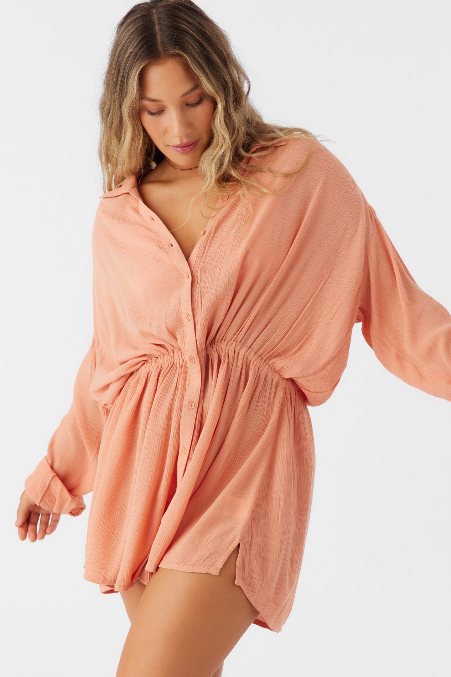 SALTWATER SOLIDS CAMI SWIM COVER-UP